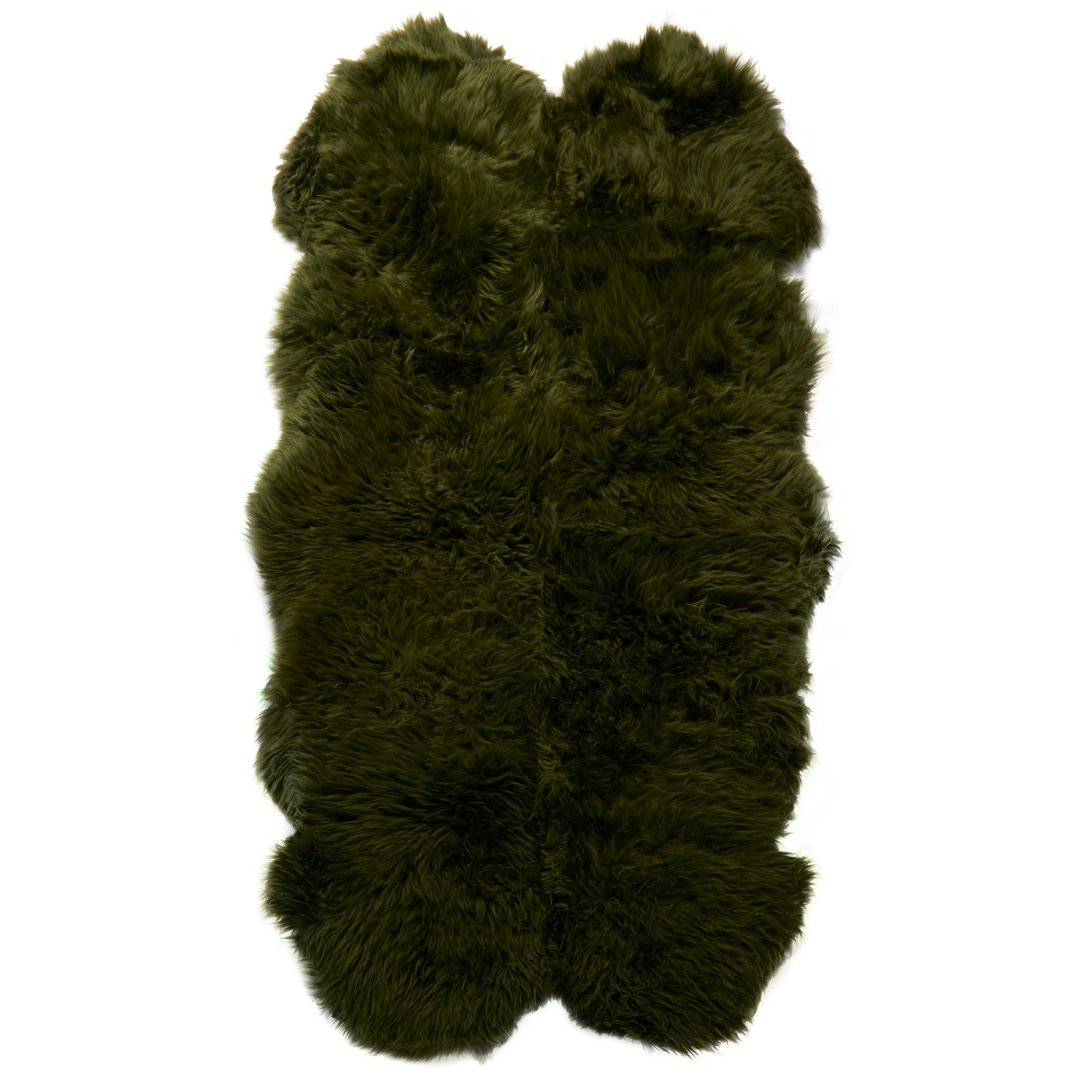 Quad Olive Green Sheepskin Rug